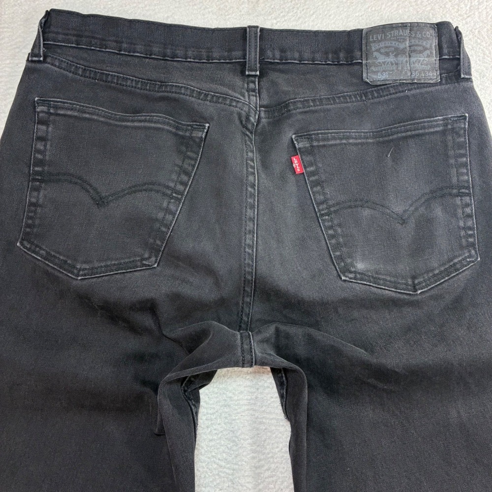 Levi 531 Athletic Slim Jeans Men 36x34 Black Stretch Casual Streetwear Denim - Picture 2 of 8